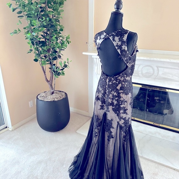 Tadashi Shoji Black Lace Gown – Elegant Formal Evening Dress (Size 10) - Picture 9 of 10